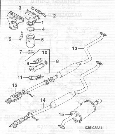 2002 Mazda Protege5 Exhaust System Diagram